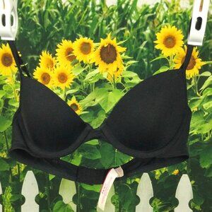 Victoria's Secret PINK Bra Black T Shirt Demi 32A